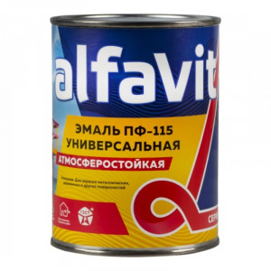 Эмаль ПФ-115 универсальная Alfavit серия Альфа, алкидная, глянцевая, 0,9 кг, бежевая